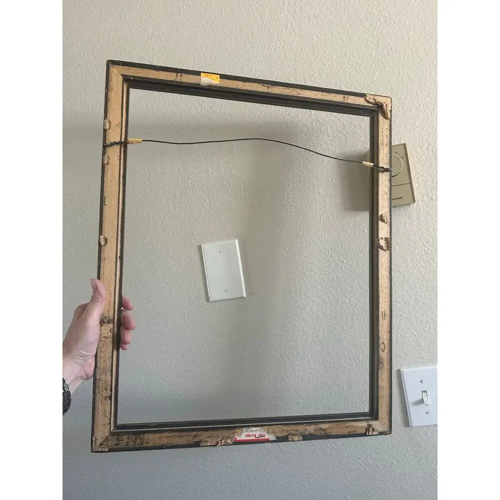 Bamboo Wooden Carved Frame Vintage 16x20 wood nautical rustic home decor boho